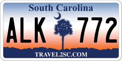 SC license plate ALK772