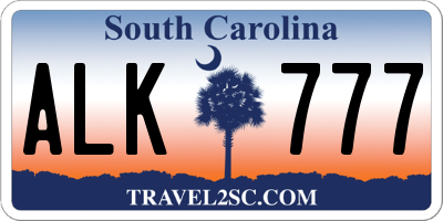 SC license plate ALK777