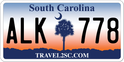 SC license plate ALK778