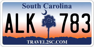 SC license plate ALK783