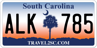 SC license plate ALK785