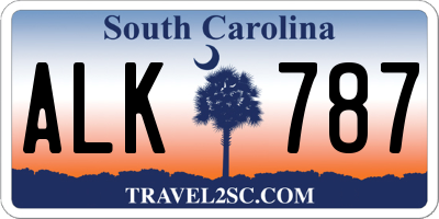 SC license plate ALK787