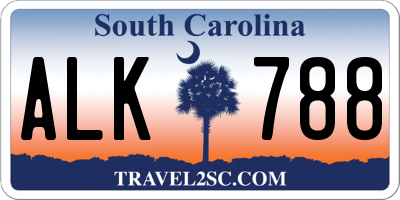 SC license plate ALK788