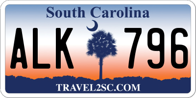 SC license plate ALK796