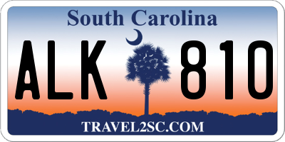 SC license plate ALK810