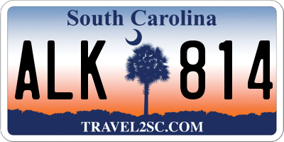 SC license plate ALK814