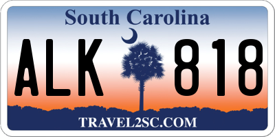 SC license plate ALK818