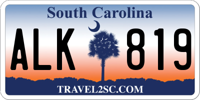 SC license plate ALK819