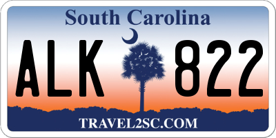 SC license plate ALK822