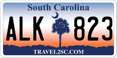 SC license plate ALK823