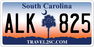 SC license plate ALK825
