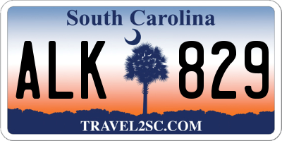 SC license plate ALK829