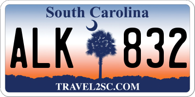 SC license plate ALK832