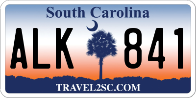 SC license plate ALK841