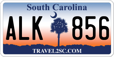 SC license plate ALK856