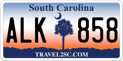 SC license plate ALK858