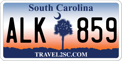 SC license plate ALK859