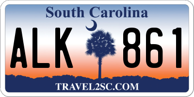 SC license plate ALK861