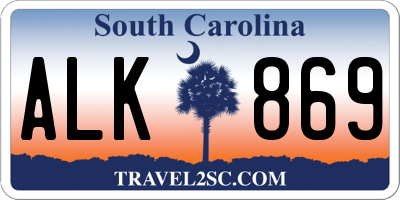 SC license plate ALK869
