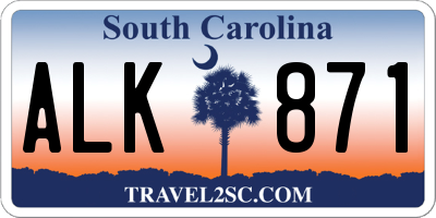 SC license plate ALK871