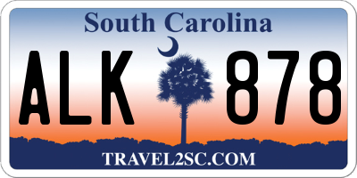 SC license plate ALK878