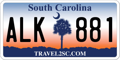 SC license plate ALK881