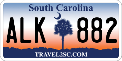 SC license plate ALK882