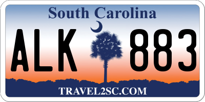 SC license plate ALK883