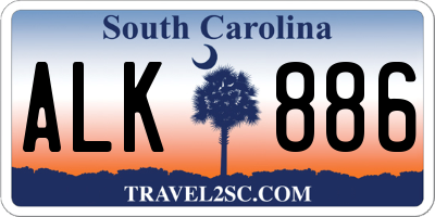 SC license plate ALK886