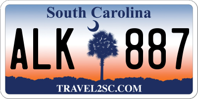 SC license plate ALK887