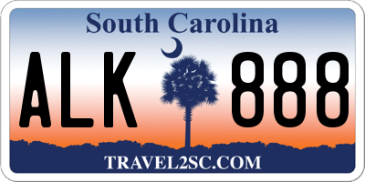 SC license plate ALK888
