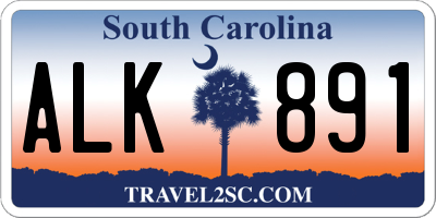 SC license plate ALK891