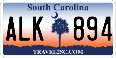 SC license plate ALK894