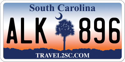SC license plate ALK896