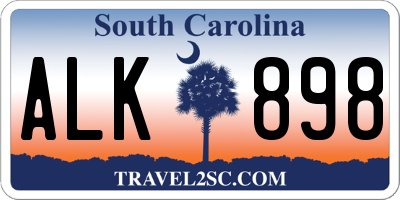 SC license plate ALK898