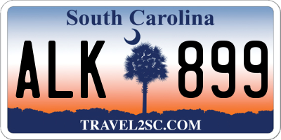 SC license plate ALK899