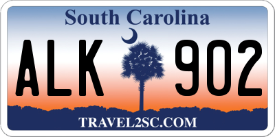 SC license plate ALK902