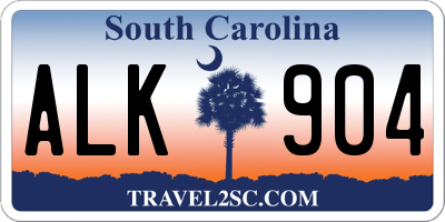 SC license plate ALK904