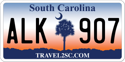 SC license plate ALK907