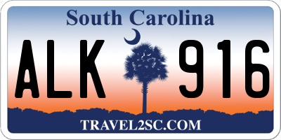 SC license plate ALK916