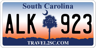 SC license plate ALK923