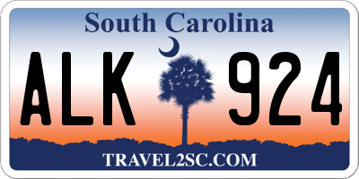 SC license plate ALK924