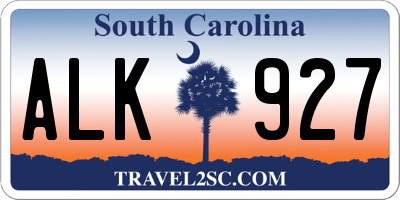 SC license plate ALK927