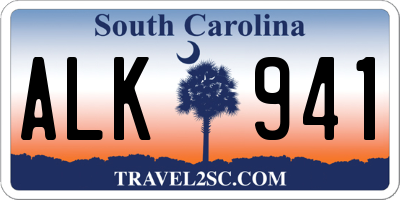 SC license plate ALK941