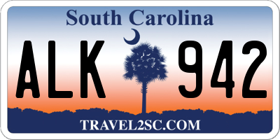 SC license plate ALK942