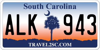 SC license plate ALK943