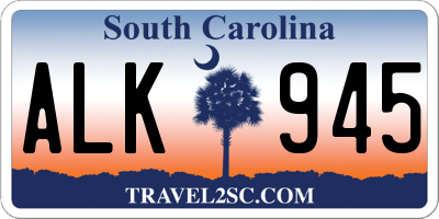 SC license plate ALK945