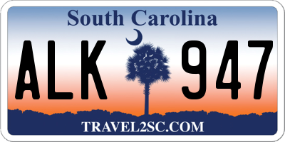 SC license plate ALK947