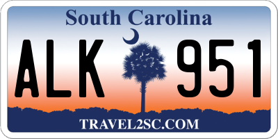 SC license plate ALK951