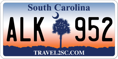 SC license plate ALK952